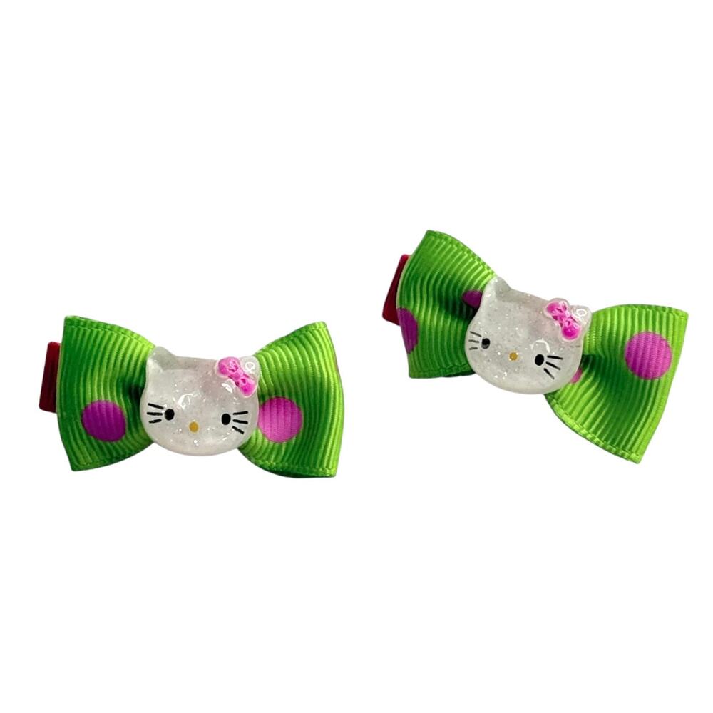 Kitty Cat Hair Barrettes Fits American Girl & Bitty Baby Dolls My Life OG 1.75"